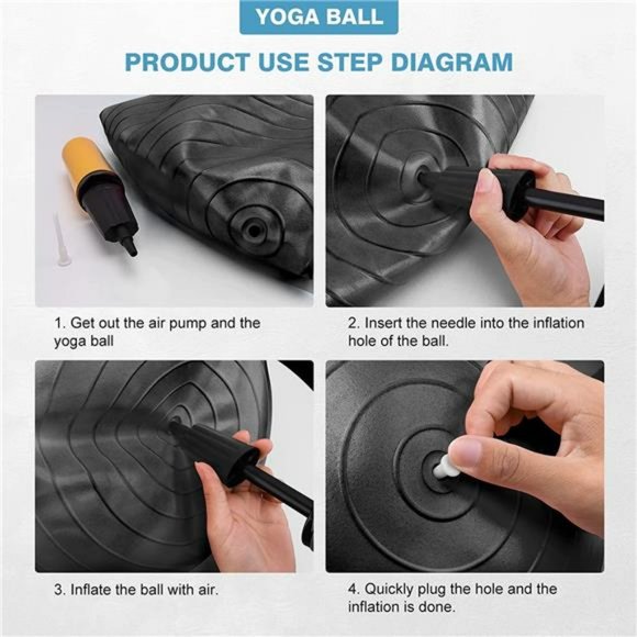 Exercise Ball Yoga Ball, Thick Anti-Slip Pilates Ball, Anti-Burst Fitness Ball - Picture 6 of 7